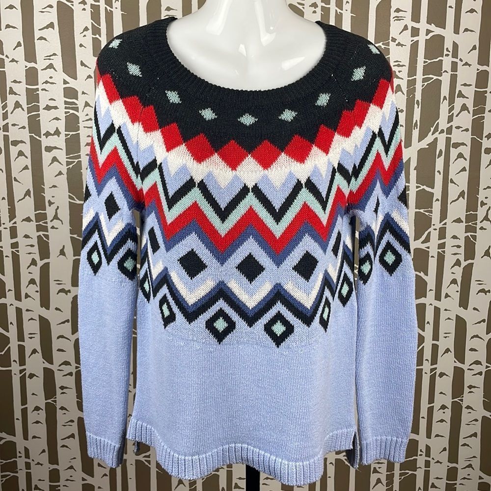 Fair Isle Print Sweater sz S
